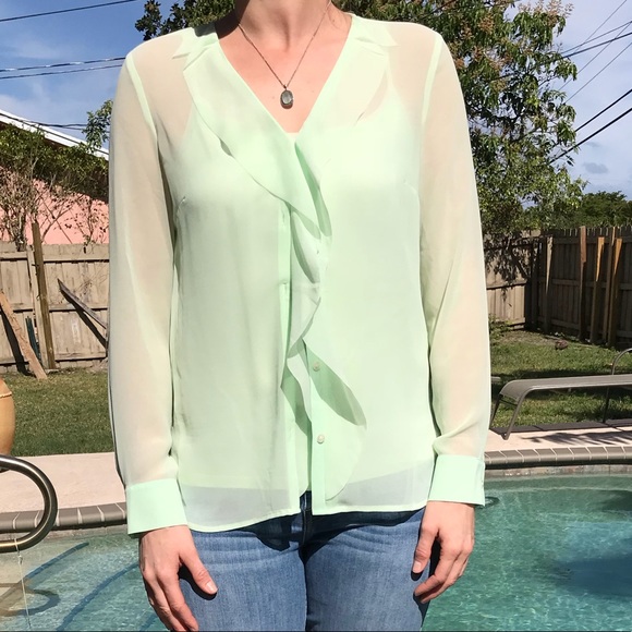 Ann Taylor Tops - Ann Taylor sheer mint top with cami